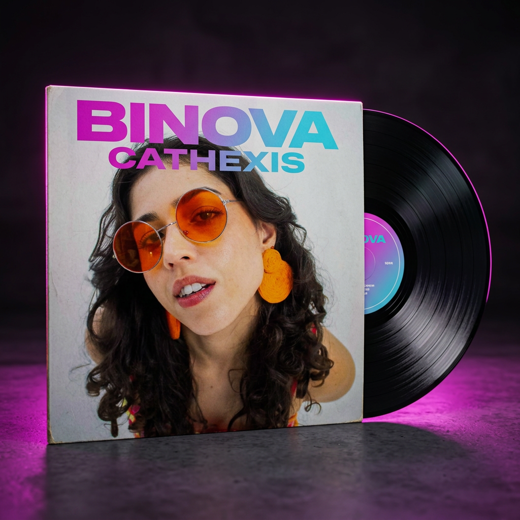 Mockup da capa de vinil do álbum Cathexis, de Binova